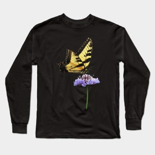 Tiger Swallowtail on Aster Long Sleeve T-Shirt